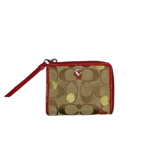 Coach zip around poppy heart wallet